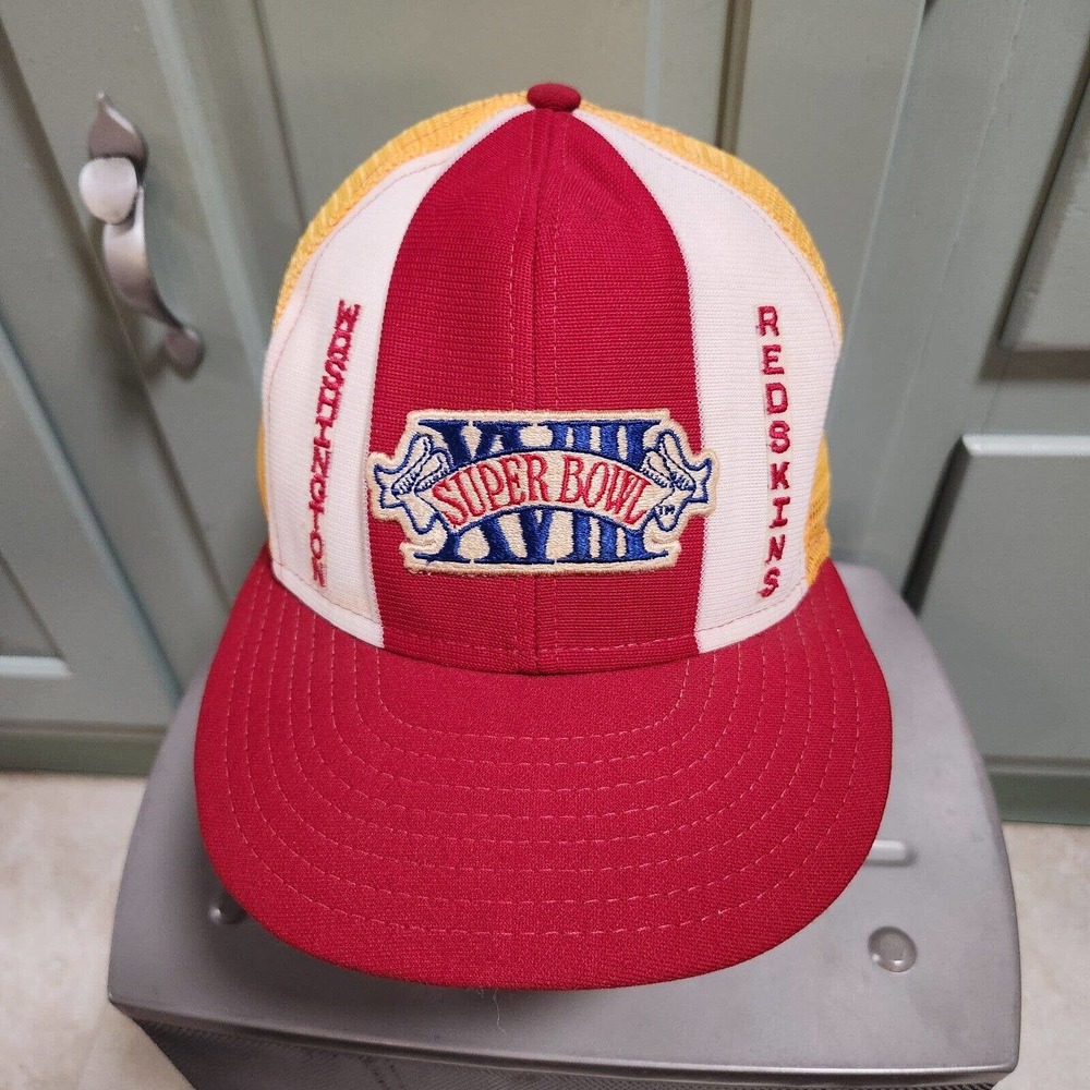 VTG 1984 NFL Washington Redskins Super Bowl XVIII Mesh Trucker Snapback Hat Cap - Picture 4 of 12
